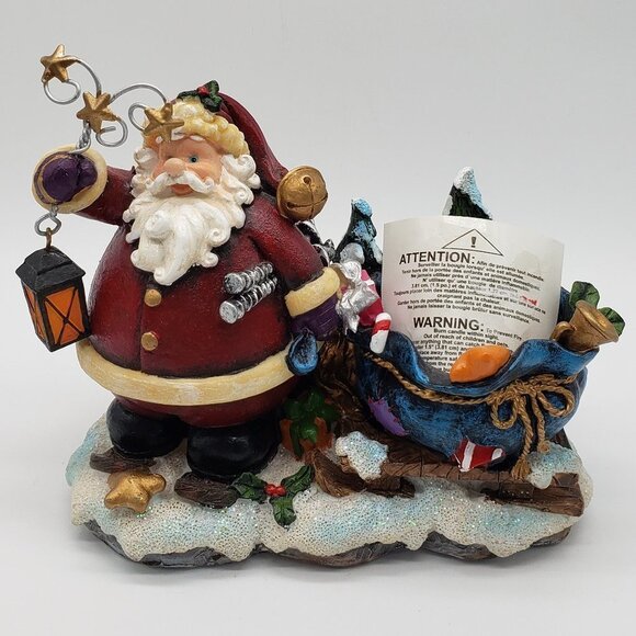 Decorative Christmas Resin Santa Claus Votive or Tealight Candle Holder - Picture 3 of 11